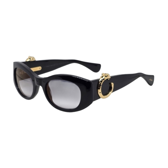 Chic Black Sunglasses with Gold Accents - Picture 2 of 9